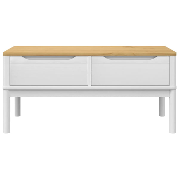vidaXL Table basse FLORO Blanc 99x55,5x45 cm Bois de pin massif