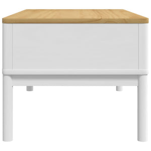 vidaXL Table basse FLORO Blanc 99x55,5x45 cm Bois de pin massif