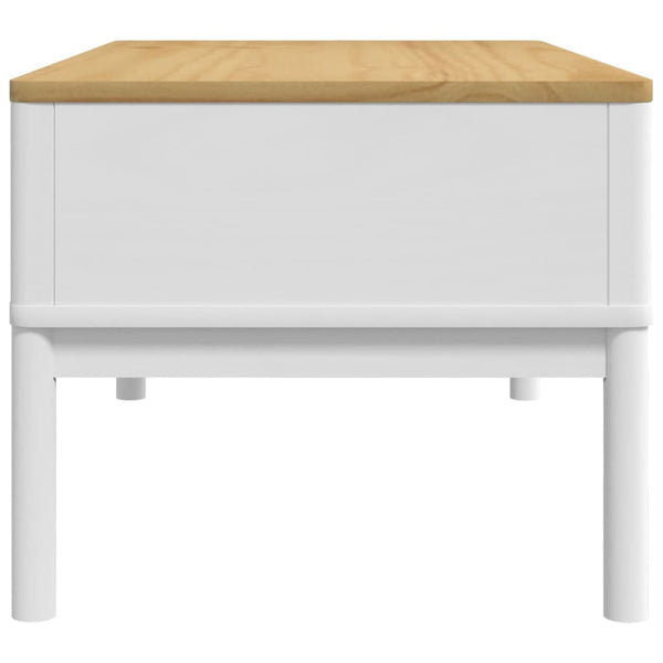 vidaXL Table basse FLORO Blanc 99x55,5x45 cm Bois de pin massif