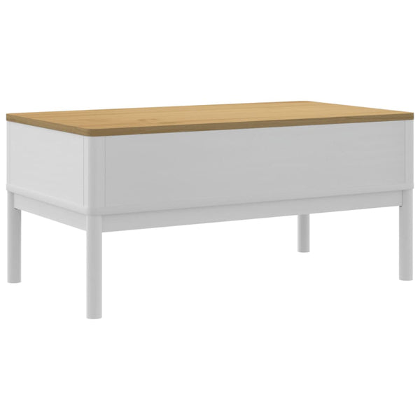 vidaXL Table basse FLORO Blanc 99x55,5x45 cm Bois de pin massif