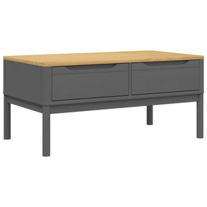 Grauer Couchtisch FLORO, Kiefer Massivholz 99cm