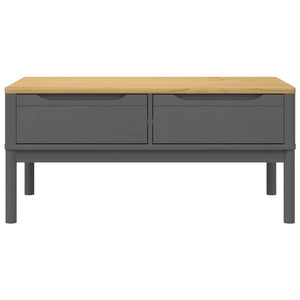 Grauer Couchtisch FLORO, Kiefer Massivholz 99cm