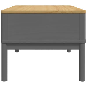 Grauer Couchtisch FLORO, Kiefer Massivholz 99cm