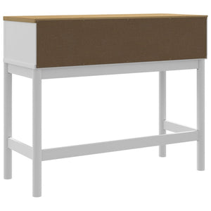 vidaXL Table console FLORO Blanc 89,5x36,5x73 cm Bois de pin massif