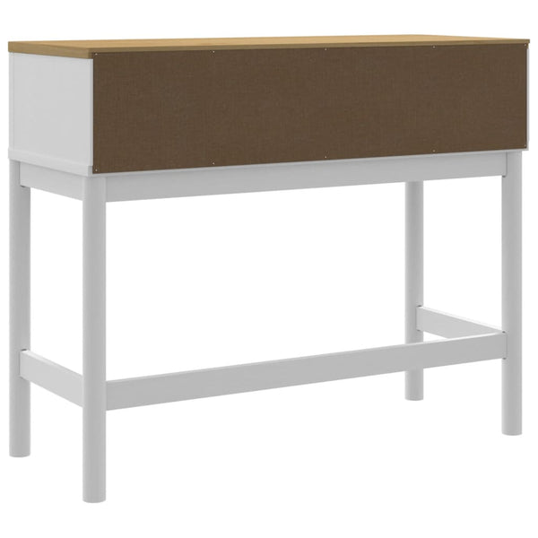 vidaXL Table console FLORO Blanc 89,5x36,5x73 cm Bois de pin massif