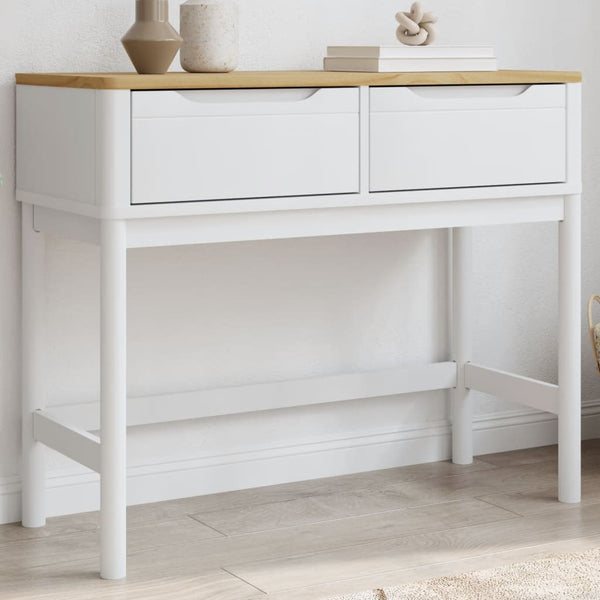 vidaXL Table console FLORO Blanc 89,5x36,5x73 cm Bois de pin massif