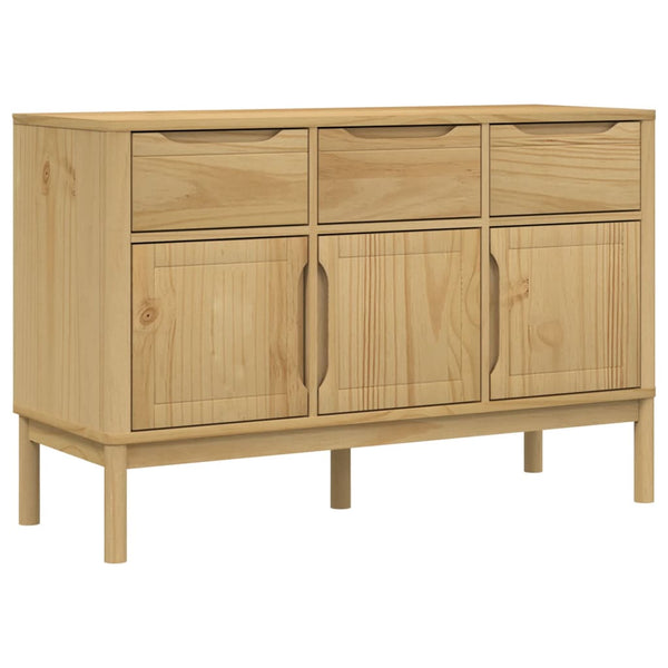 Sideboard FLORO, Kiefer massiv, Wachsbraun, 114 cm