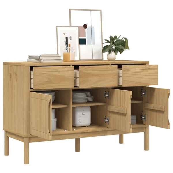 Sideboard FLORO, Kiefer massiv, Wachsbraun, 114 cm