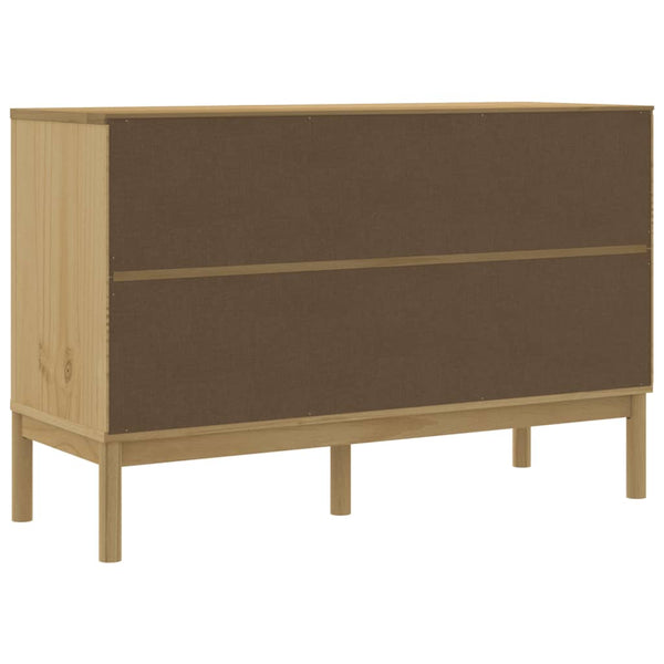 Sideboard FLORO, Kiefer massiv, Wachsbraun, 114 cm