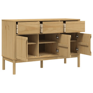 Sideboard FLORO, Kiefer massiv, Wachsbraun, 114 cm