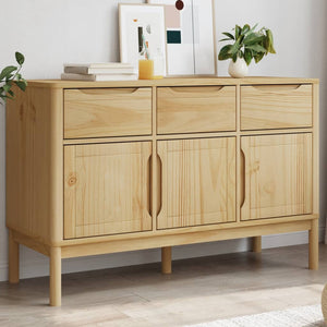Sideboard FLORO, Kiefer massiv, Wachsbraun, 114 cm