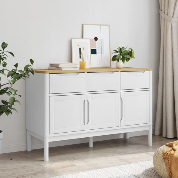 Sideboard FLORO Weiß Kiefer Massivholz 114 cm