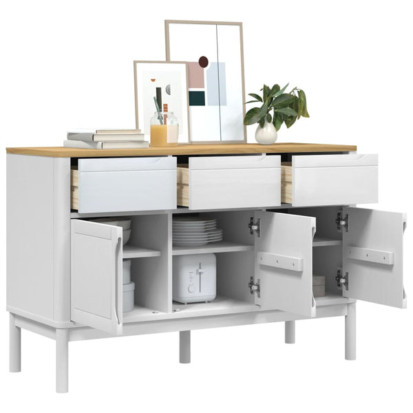 Sideboard FLORO Weiß Kiefer Massivholz 114 cm