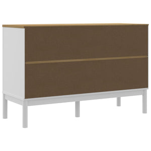 Sideboard FLORO Weiß Kiefer Massivholz 114 cm
