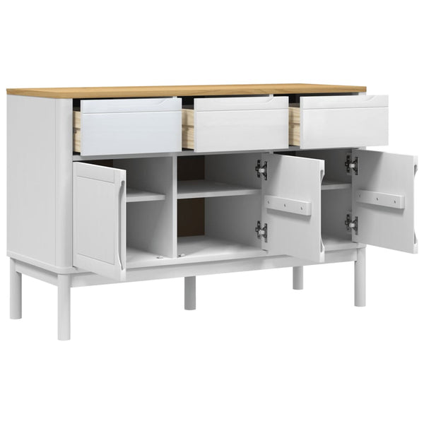 Sideboard FLORO Weiß Kiefer Massivholz 114 cm