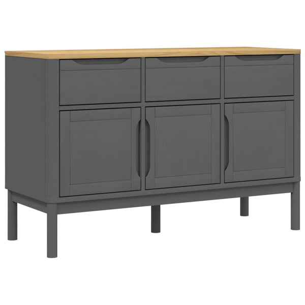 Sideboard Grau 114x43x74 cm Kiefer Massivholz