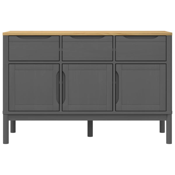 Sideboard Grau 114x43x74 cm Kiefer Massivholz