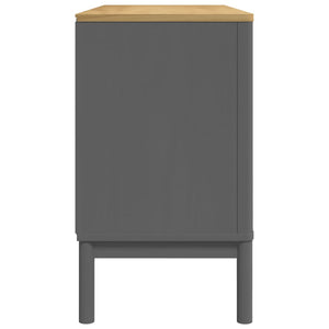 Sideboard Grau 114x43x74 cm Kiefer Massivholz