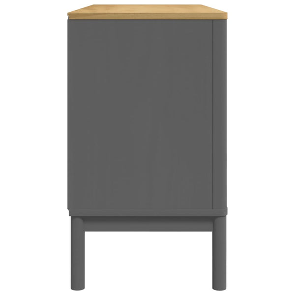 Sideboard Grau 114x43x74 cm Kiefer Massivholz