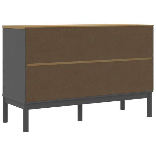 Sideboard Grau 114x43x74 cm Kiefer Massivholz