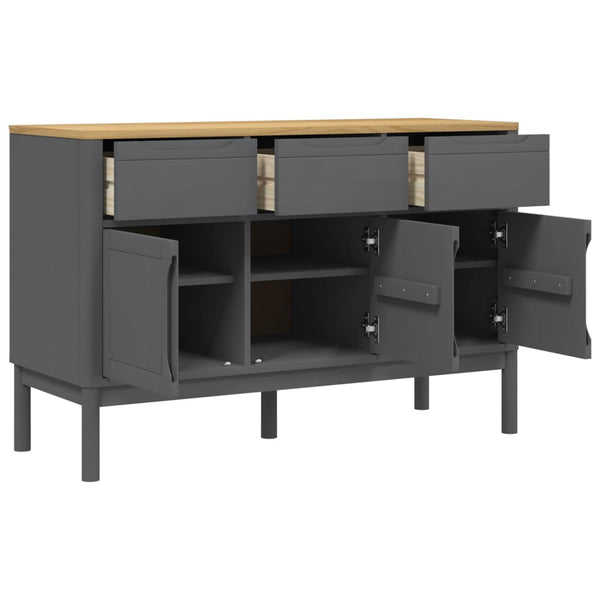 Sideboard Grau 114x43x74 cm Kiefer Massivholz