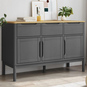 Sideboard Grau 114x43x74 cm Kiefer Massivholz