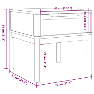 Beistelltisch Kiefer Massivholz 55x55 cm Braun
