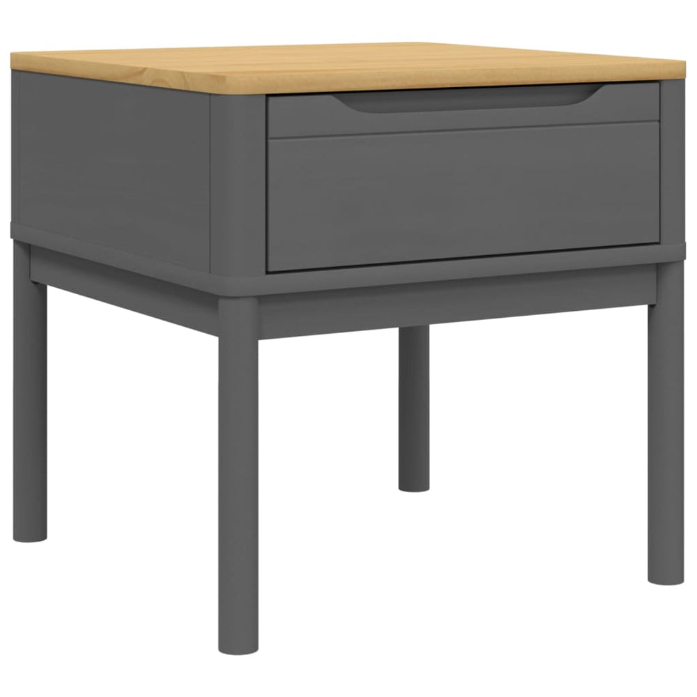 FLORO Lampentisch Grau Kiefer Massivholz 55x55 cm