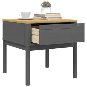 FLORO Lampentisch Grau Kiefer Massivholz 55x55 cm