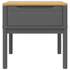 FLORO Lampentisch Grau Kiefer Massivholz 55x55 cm