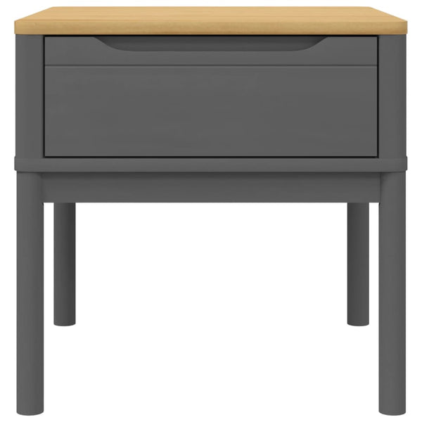 FLORO Lampentisch Grau Kiefer Massivholz 55x55 cm