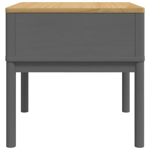 FLORO Lampentisch Grau Kiefer Massivholz 55x55 cm