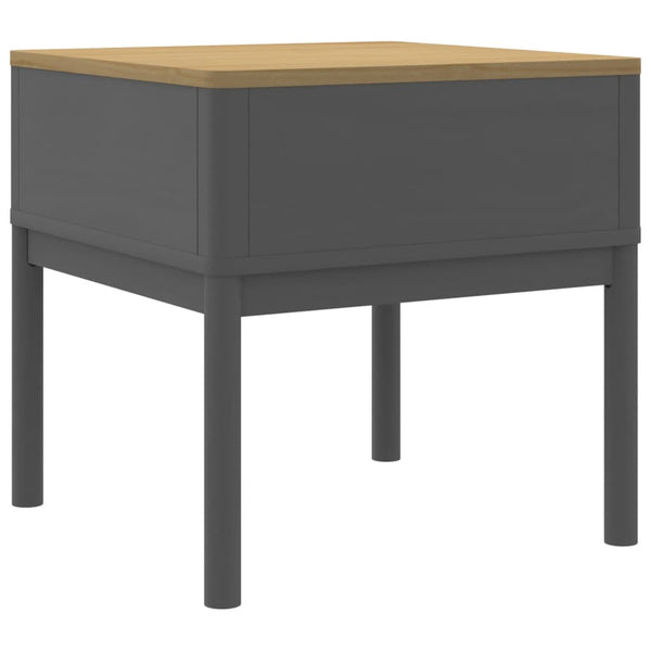 FLORO Lampentisch Grau Kiefer Massivholz 55x55 cm