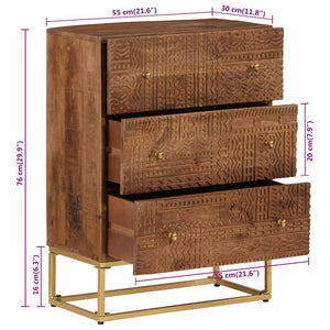 Kommode Mango Massivholz & Eisen 55x76 cm