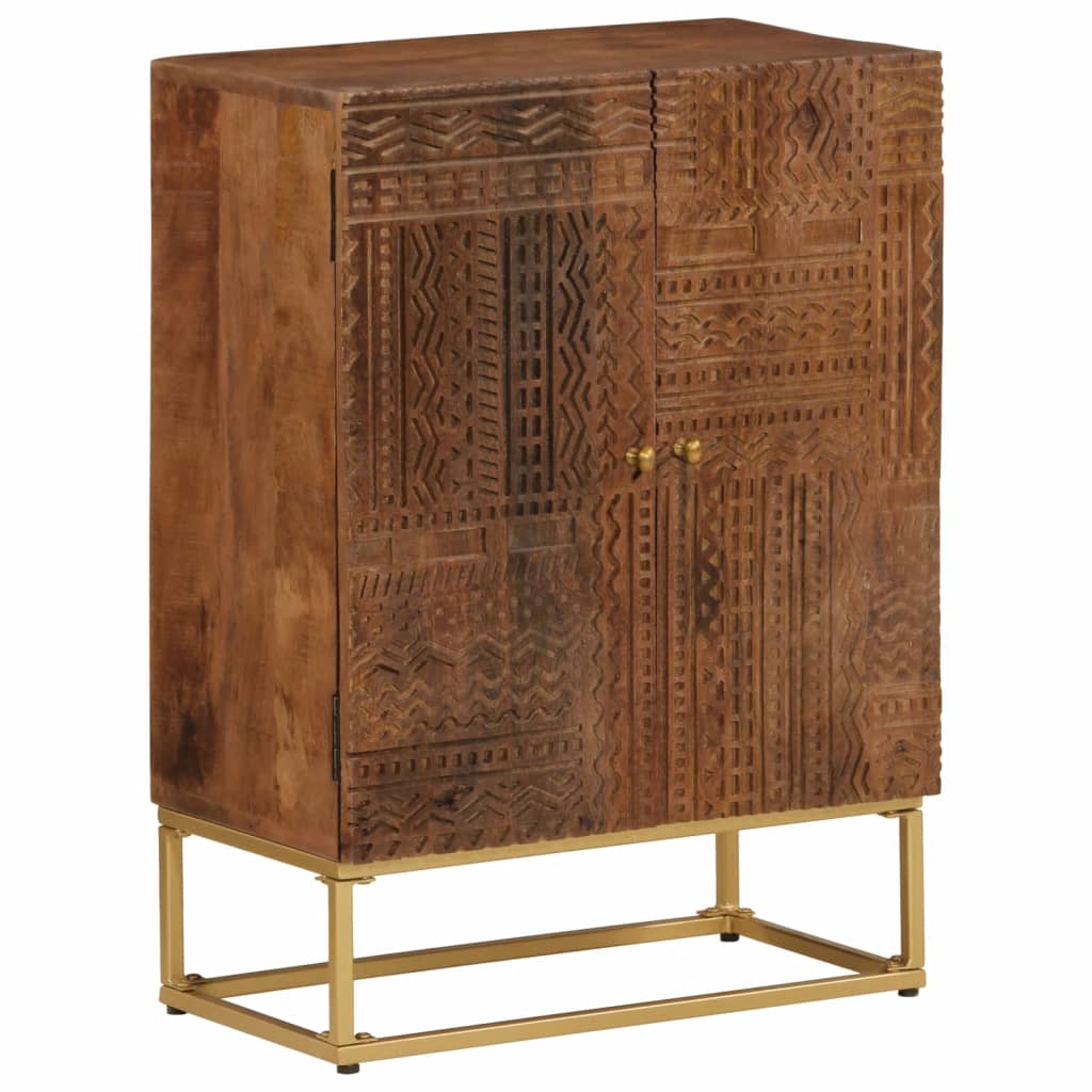 Mango Massivholz Sideboard mit Eisenbeinen 55cm
