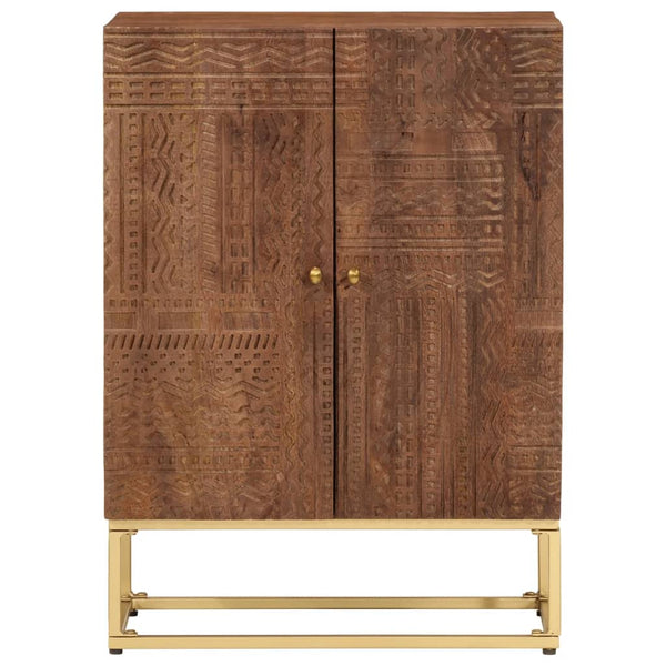 Mango Massivholz Sideboard mit Eisenbeinen 55cm