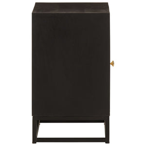 Schwarzer Nachttisch Mango Massivholz 40x50 cm