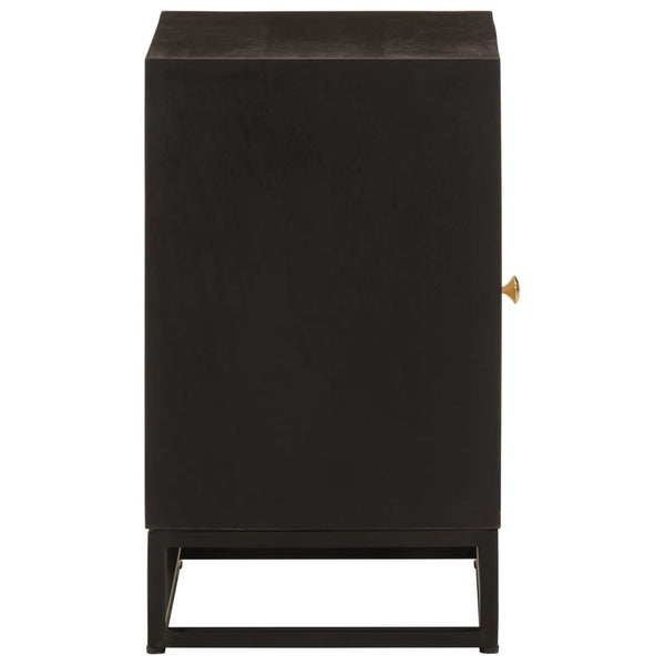 Schwarzer Nachttisch Mango Massivholz 40x50 cm