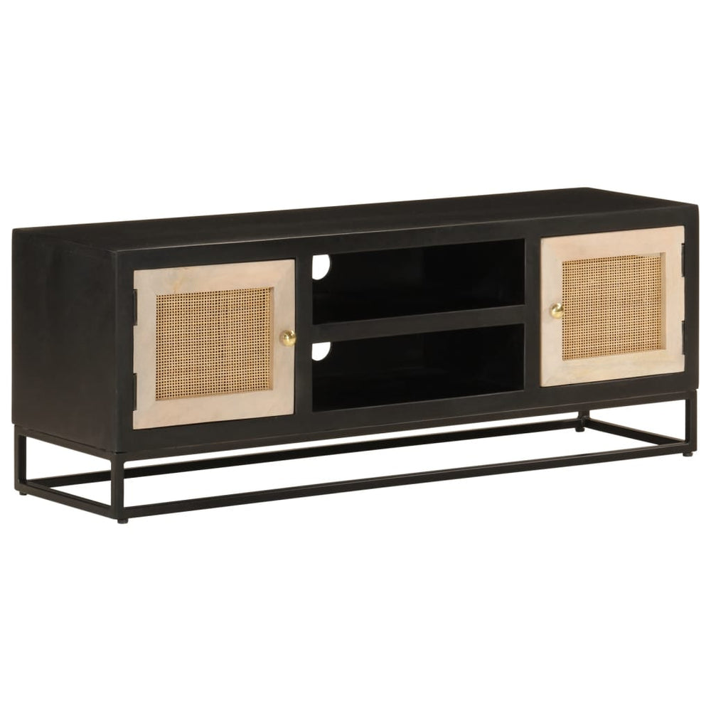 Schwarzer TV-Schrank Mango Massivholz 110cm