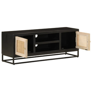 Schwarzer TV-Schrank Mango Massivholz 110cm
