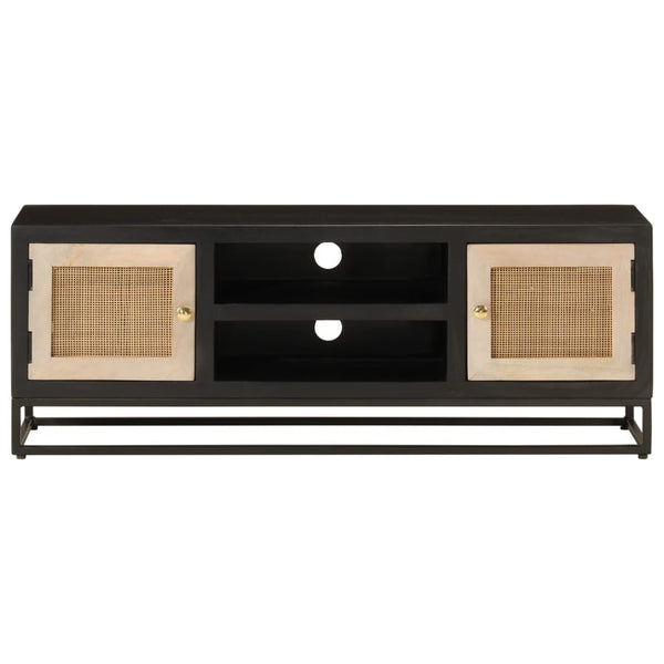 Schwarzer TV-Schrank Mango Massivholz 110cm