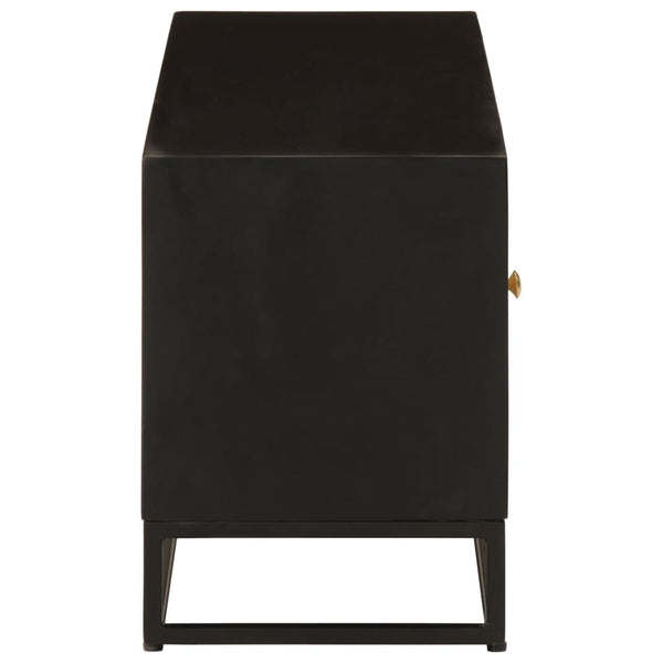Schwarzer TV-Schrank Mango Massivholz 110cm