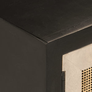 Schwarzer TV-Schrank Mango Massivholz 110cm