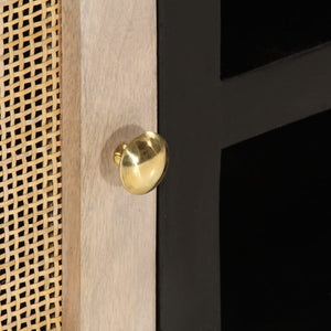 Schwarzer TV-Schrank Mango Massivholz 110cm