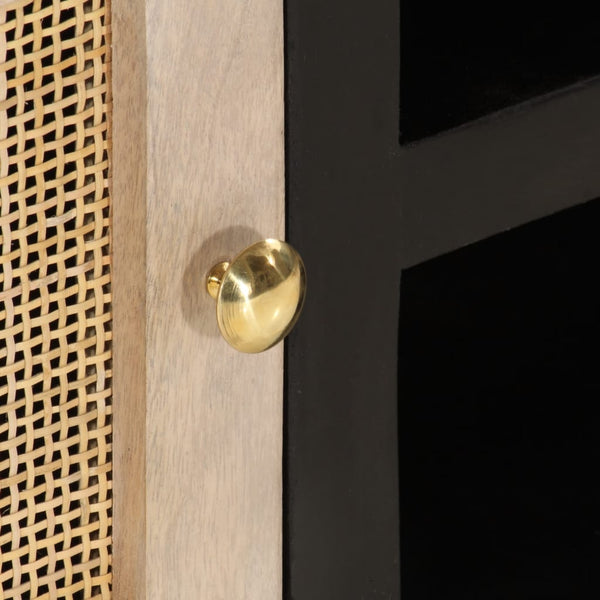 Schwarzer TV-Schrank Mango Massivholz 110cm