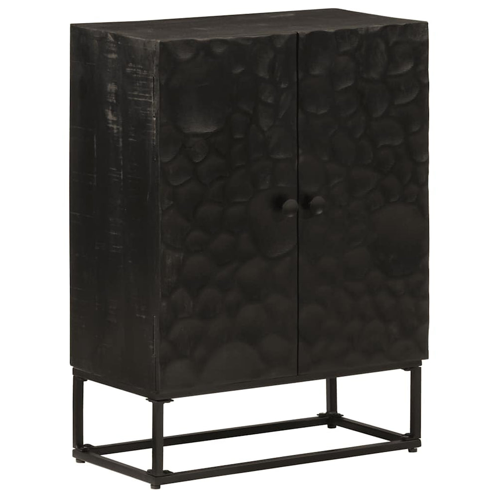 vidaXL Sideboard Black 55x30x76 cm Solid Mango Wood and Iron