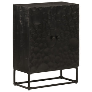 Schwarzes Sideboard 55x30x76 cm Mango Massivholz
