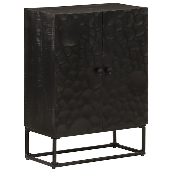 Schwarzes Sideboard 55x30x76 cm Mango Massivholz