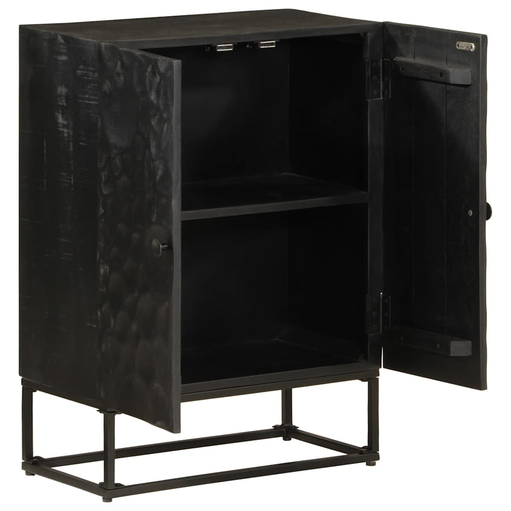 vidaXL Sideboard Black 55x30x76 cm Solid Mango Wood and Iron