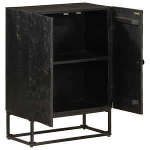 Schwarzes Sideboard 55x30x76 cm Mango Massivholz